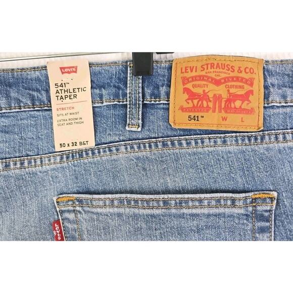 Levi’s 541 ~Men's 50×32~ Blue Denim Athletic Taper Jeans Stretch NWT. - Picture 10 of 16
